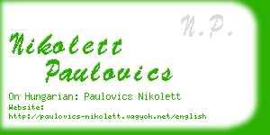 nikolett paulovics business card